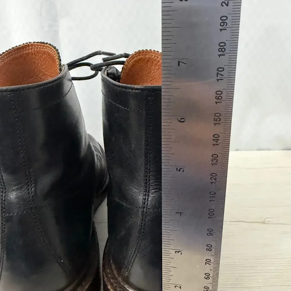 Frye Boots Mens Size 8 D Jones Black Leather Lace Up Made in Mexico